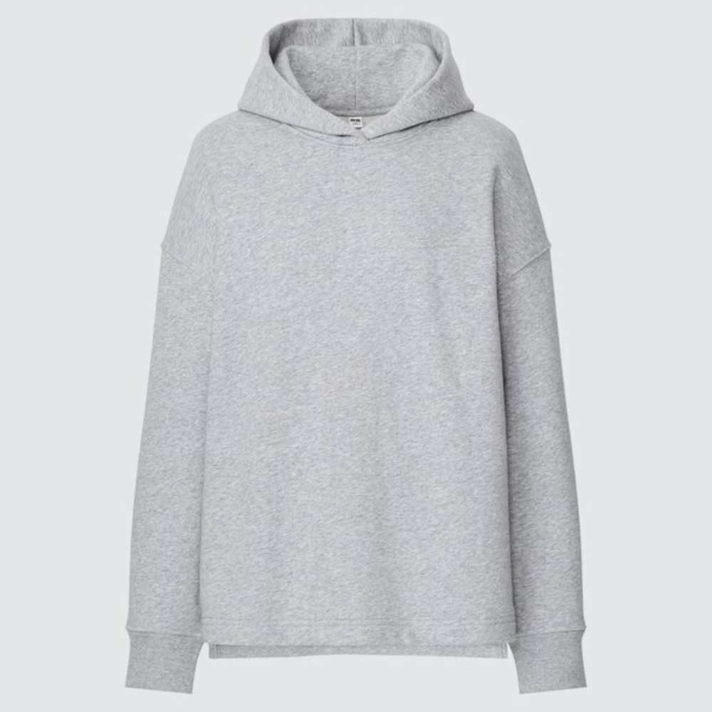 Uniqlo Sweat Shirt Slit Long-Sleeve Pullover Hoodie SWEATER Gray Size XS NEW